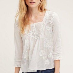 ANTHRO - VANESSA VIRGINIA EMBROIDERED BLOUSE